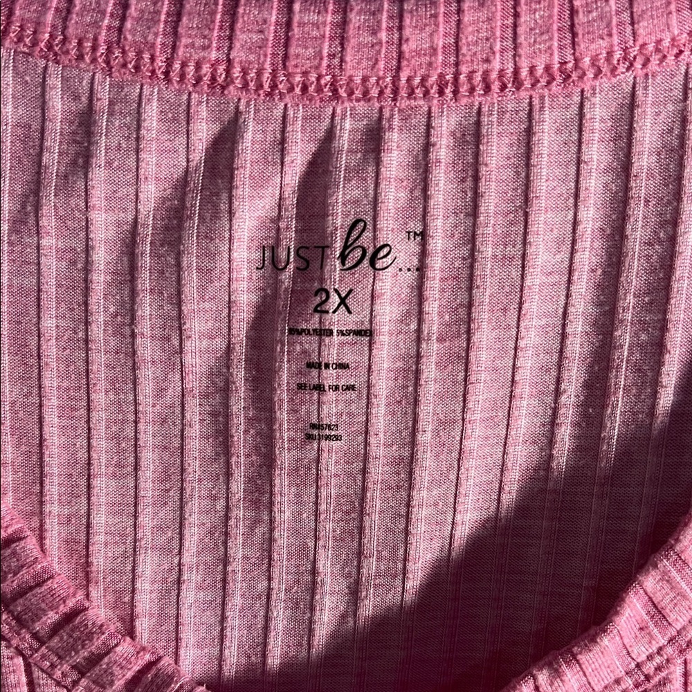 Pink Ribbed Women's Pajama Set - Picture 2 of 13